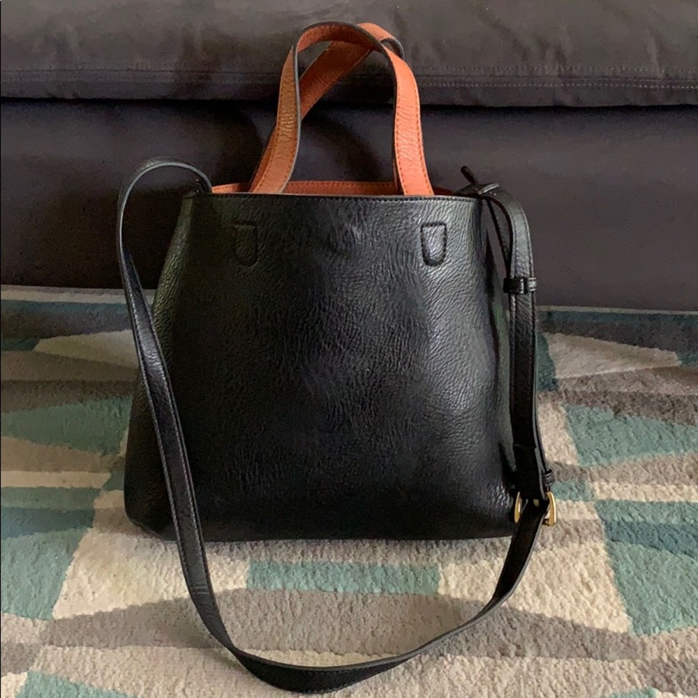 Street level Mini Reversible Faux Leather Tote Bag